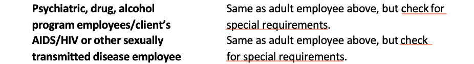 NAIPTA authorization table rows for psychiatric, substance use, and HIV/AIDS categories